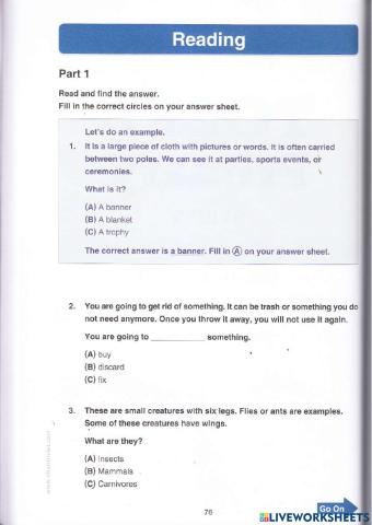 TOEFL Primary - Reading Test 3