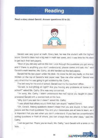 TOEFL Primary - Reading Test 3(continuation)