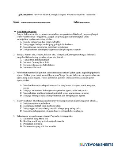 Uji Kompetensi PKn Bab 6