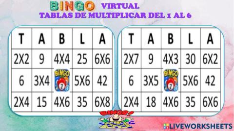 Bingo virtual-cartón a