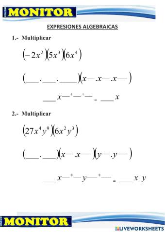 Expresiones algebraicas