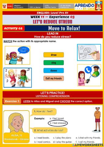 Week 11 - PRE A1 - Experience 3 - Activity 2. Move to relax!