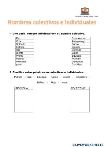Nombres colectivos e individuales