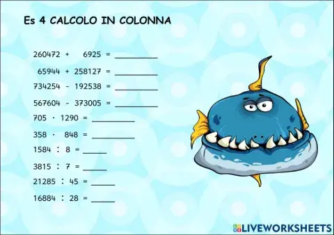 Calcolo in colonna 7