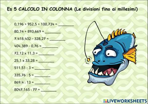 Calcolo in colonna 8