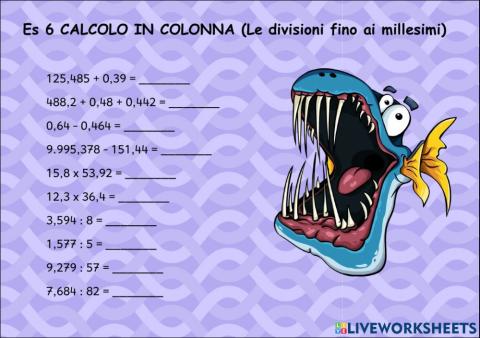Calcolo in colonna 9