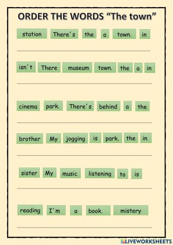ORDER THE WORDS. The town