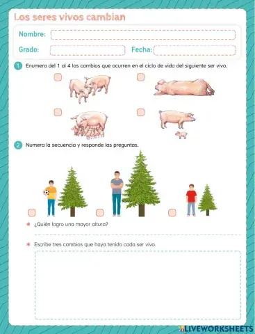 Cambios de los animales y las plantas