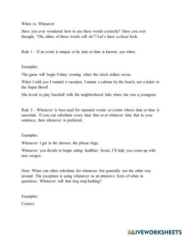 Whatever, whenever...