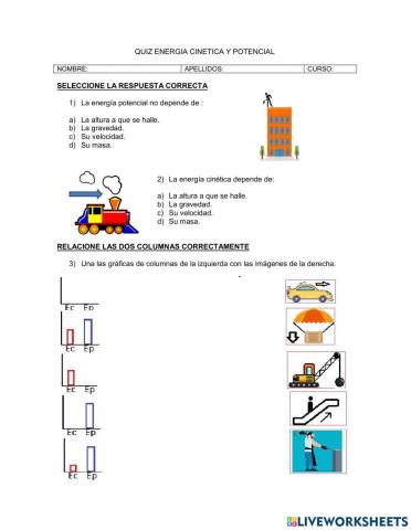 Quiz energía cinética y potencial
