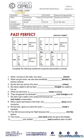 Past perfect and Used to