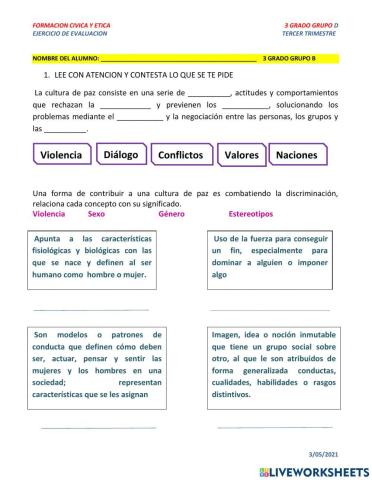 Ejercicio del tercer bimestre