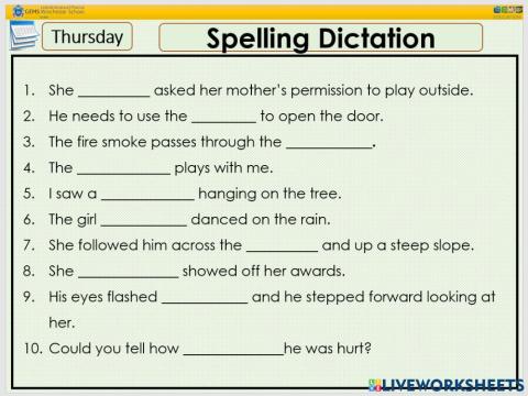 Term3-week8 - Spelling Dictation