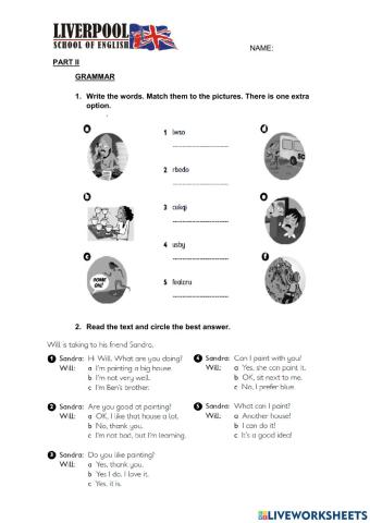 First written test elementary part ii