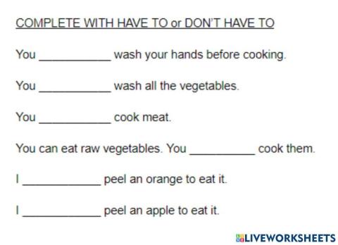 Have to - Don't have to