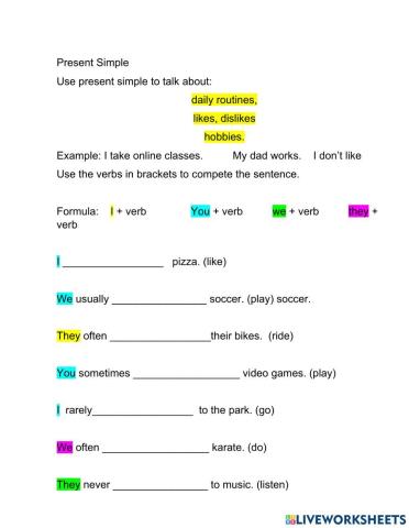 Present simple s spelling