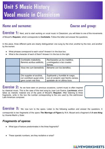 Unit 5 Vocal music in Classicism