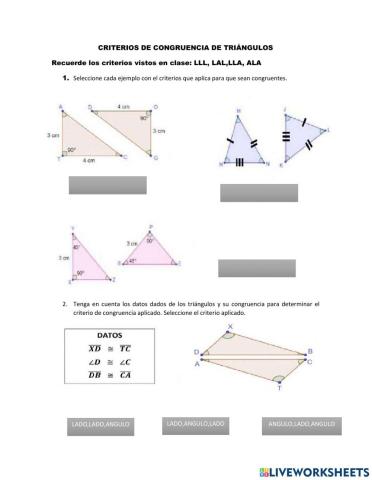 Ejemplos de congruencia