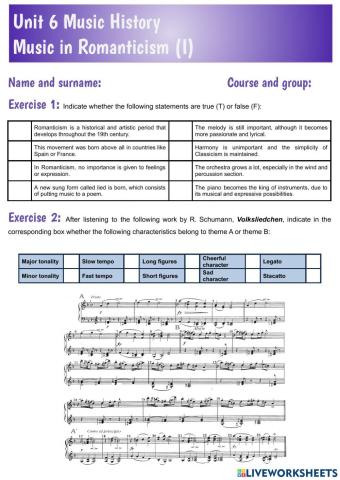 Unit 6 Music in Romanticism