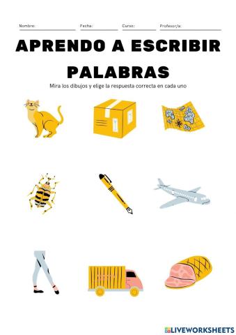 Aprendo a escribir palabras