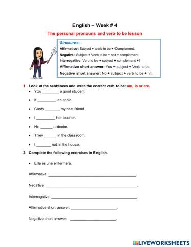 Lesson - Personal pronouns and To be