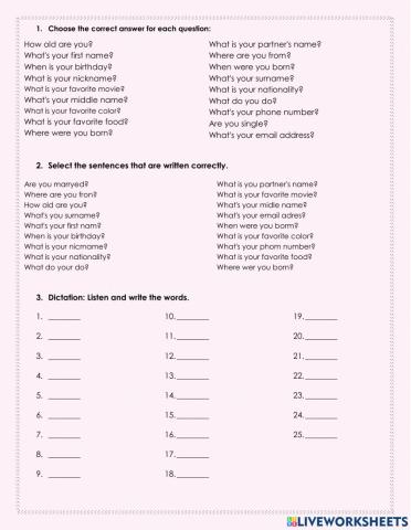 L1.U1. Asking and Giving Information