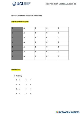 Reading explorer 4 unit4 b