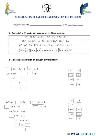 Multiplicación y división de polinomios