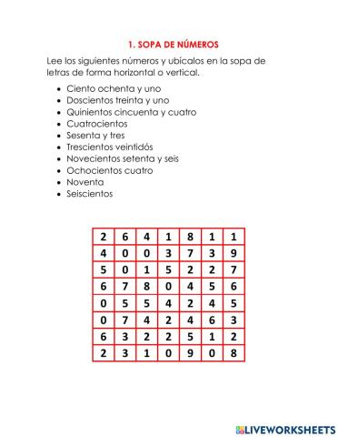 Números de tres cifras