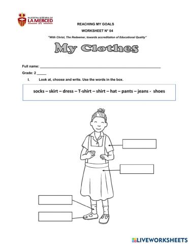 Worksheet - Clothes