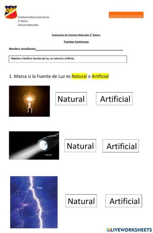 Prueba Fuentes Luminosas