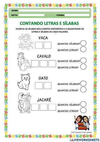 Contando Letras e Sílabas