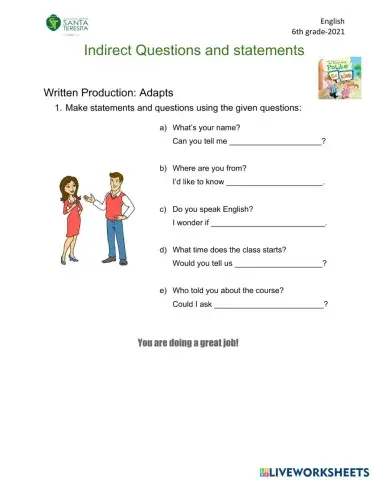 Indirect Questions and statements