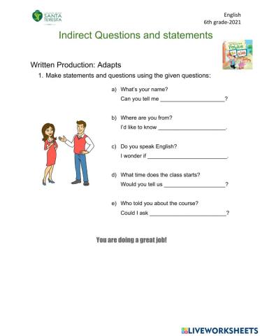 Indirect Questions and statements