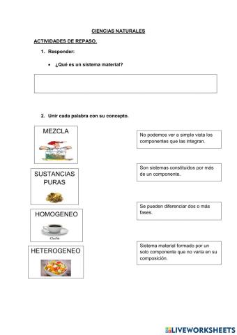 Sistema materiales: repaso