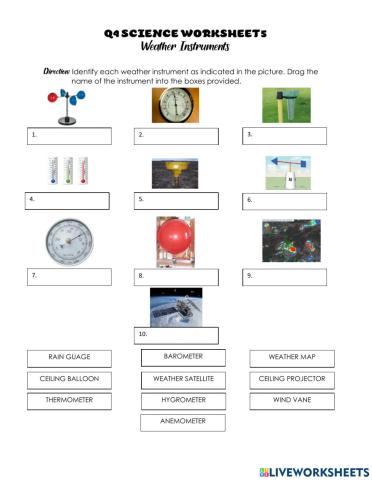 Q4 Scie Worksheet 5 Weather Instruments