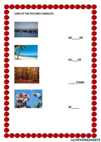 Seasons, weather and alphabet