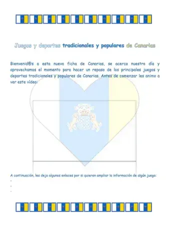 Ficha Juegos y Deportes populares y tradicionales de Canarias 3º y 4º de Educación Primaria
