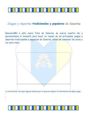 Ficha Juegos y Deportes populares y tradicionales de Canarias 3º y 4º de Educación Primaria