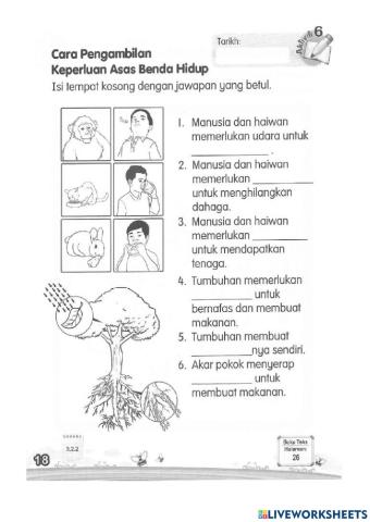 Latihan sains tahun 1 pdpr 20 jun 2021