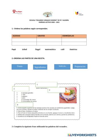 Cuestionario de lengua