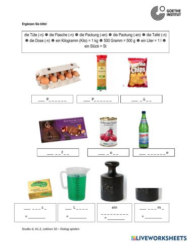 Einkaufen - Mengenangaben und Dialog