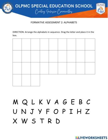 Arranging Alphabets
