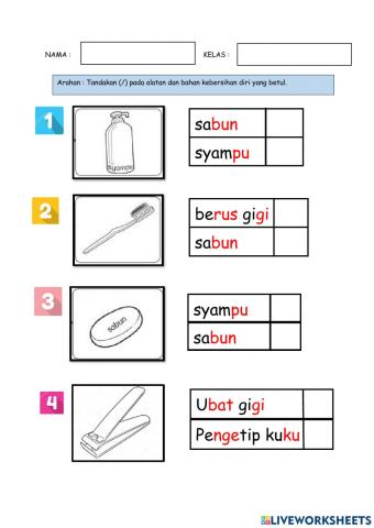 Alatan dan bahan kebersihan diri