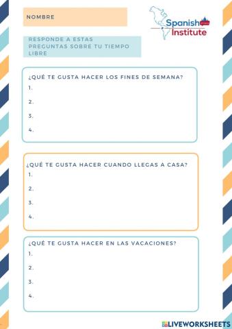 Preguntas sobre tiempo libre