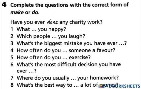 YE4 - U5 - VOC2 - Make or Do - Ex4