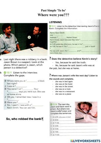 Listening: Past Simple 'to be'