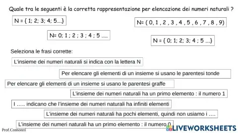 Numeri naturali - PRIMA parte