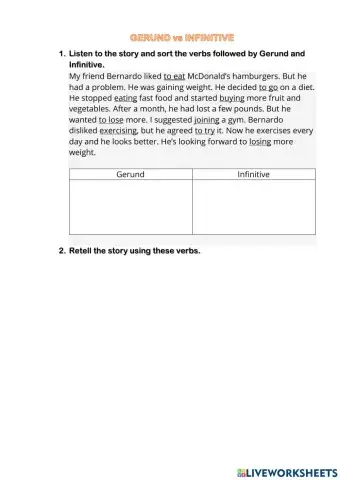 Gerund Infinitive Prepositions of time