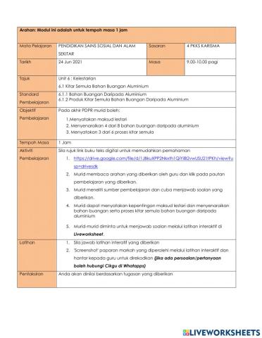 Unit 6 : Kelestarian